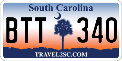 SC license plate BTT340