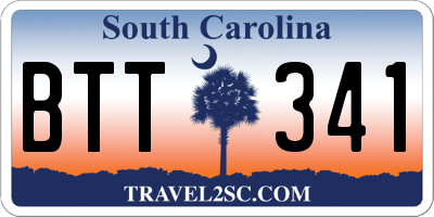 SC license plate BTT341