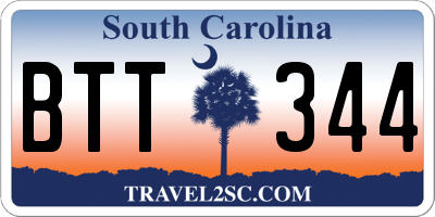 SC license plate BTT344