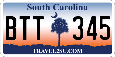 SC license plate BTT345