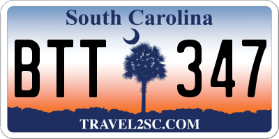 SC license plate BTT347