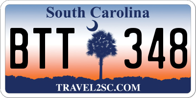 SC license plate BTT348