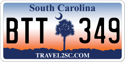 SC license plate BTT349