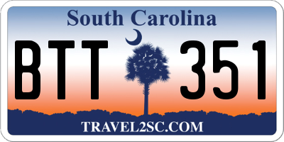 SC license plate BTT351