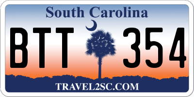 SC license plate BTT354