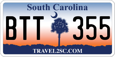 SC license plate BTT355