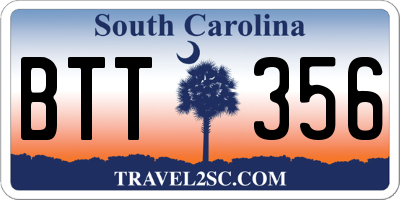 SC license plate BTT356