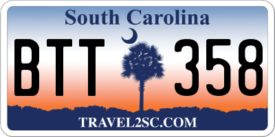 SC license plate BTT358