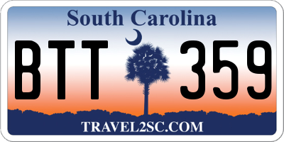 SC license plate BTT359