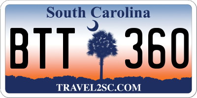 SC license plate BTT360