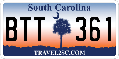 SC license plate BTT361