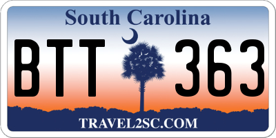SC license plate BTT363