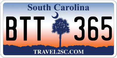SC license plate BTT365