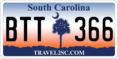 SC license plate BTT366