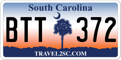 SC license plate BTT372