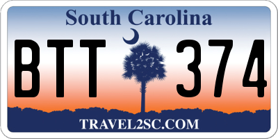 SC license plate BTT374