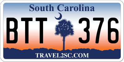 SC license plate BTT376