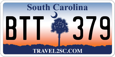 SC license plate BTT379