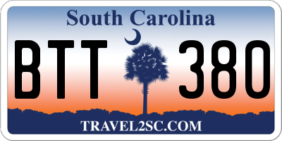 SC license plate BTT380