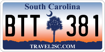 SC license plate BTT381