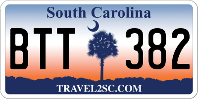 SC license plate BTT382