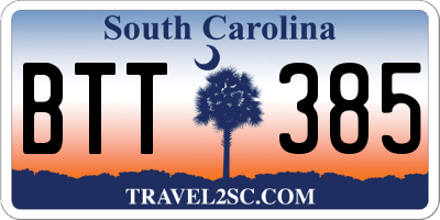 SC license plate BTT385