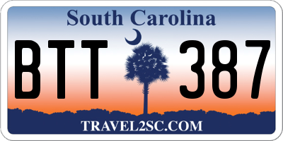SC license plate BTT387
