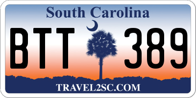 SC license plate BTT389
