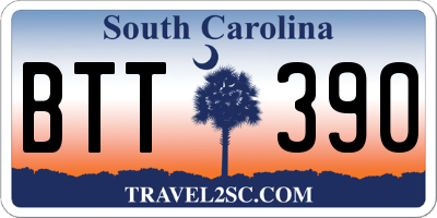 SC license plate BTT390