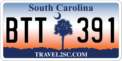 SC license plate BTT391