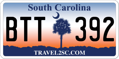 SC license plate BTT392