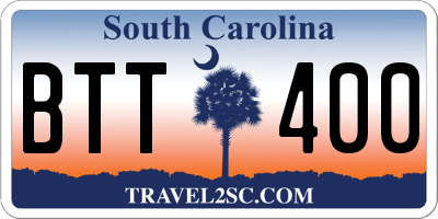 SC license plate BTT400