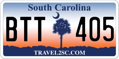 SC license plate BTT405