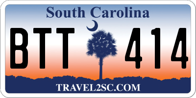 SC license plate BTT414