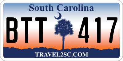 SC license plate BTT417