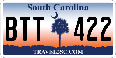 SC license plate BTT422