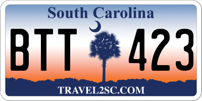 SC license plate BTT423