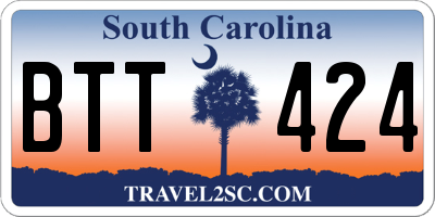 SC license plate BTT424