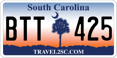 SC license plate BTT425