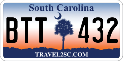 SC license plate BTT432