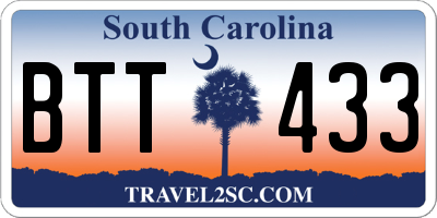 SC license plate BTT433