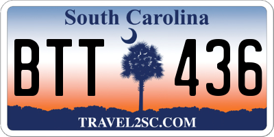 SC license plate BTT436