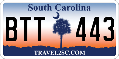 SC license plate BTT443