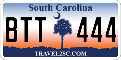 SC license plate BTT444