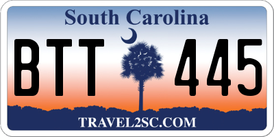 SC license plate BTT445