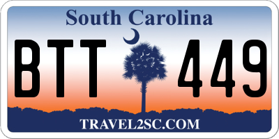 SC license plate BTT449