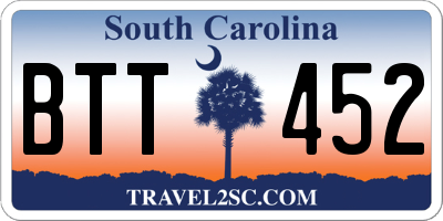 SC license plate BTT452