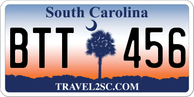 SC license plate BTT456