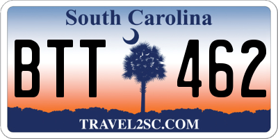SC license plate BTT462