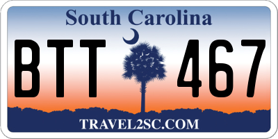 SC license plate BTT467